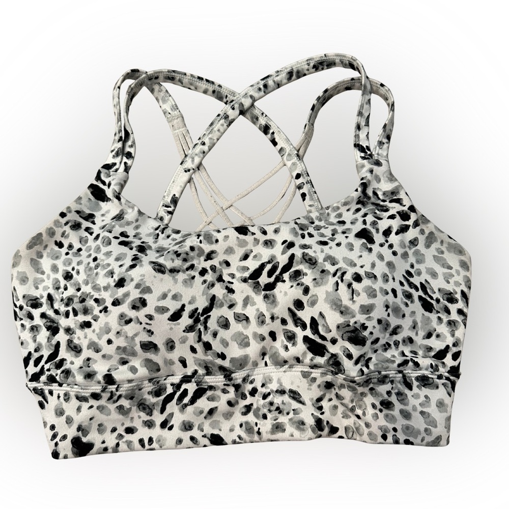 Freely Leopard Print Strappy Sports Bra